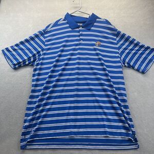 Ping Performance Golf Polo Shirt Blue White Short Sleeve The Vinny XXL